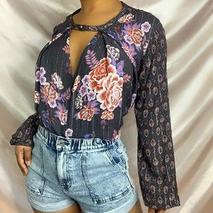 Floral paisley print top